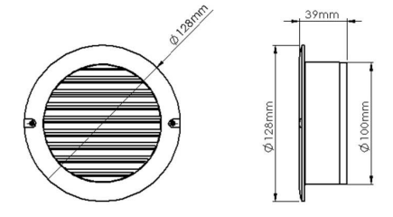 Round Ventilation Grille With Insect Screen Exhaust Air Grille Cover Bathroom 100Mm