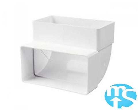 110mm x 54mm Flat Rectangular Ducting Vertical 90° Degree Bend