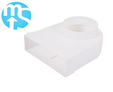 220mm x 90mm Megaduct Plenum with 125mm Fixed Spigot *Large Flat Channel Ducting*