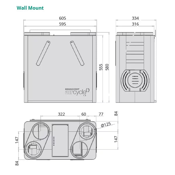 Brookvent Aircycle 1.3+ Floor Mount Whole House MVHR System – Mouldstop Ltd