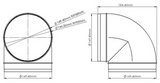 150mm 6" Solid Ducting 90 Degree Elbow