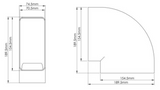 150mm x 70mm 90° White, Rigid Horizontal Bend