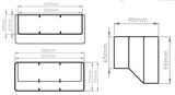 220mm x 90mm Megaduct to 204mm x 60mm Adapter *Large Flat Channel Ducting*