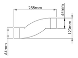 204mm x 60mm Cross Over Duct Connector