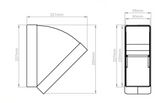 220mm x 90mm Megaduct Horizontal 45° Bend *Large Flat Channel Ducting*