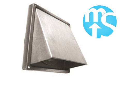 Stainless Steel 100mm 4" Non-Return Flap Extract Vent. Perfect for cooker hoods