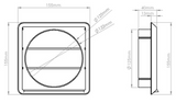 125mm External White Gravity Grille Vent *5" Spigot*