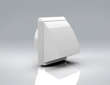 125mm White Plastic Cowled Outlet with Gravity Flap