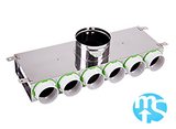 6 Port Manifold Box Acoustically Lined Stainless Steel with 150mm Round Input