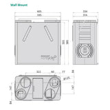 Brookvent Aircycle 1.3+ Digital Wall Mount Whole House MVHR System