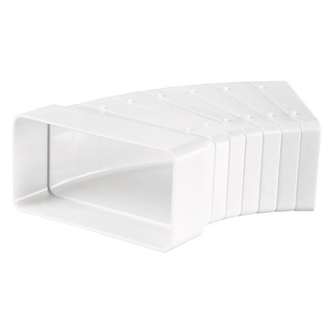 204mm x 60mm - Flat Plastic Rectangular Ducting Horizontal Adjustable 45° Degree Bend